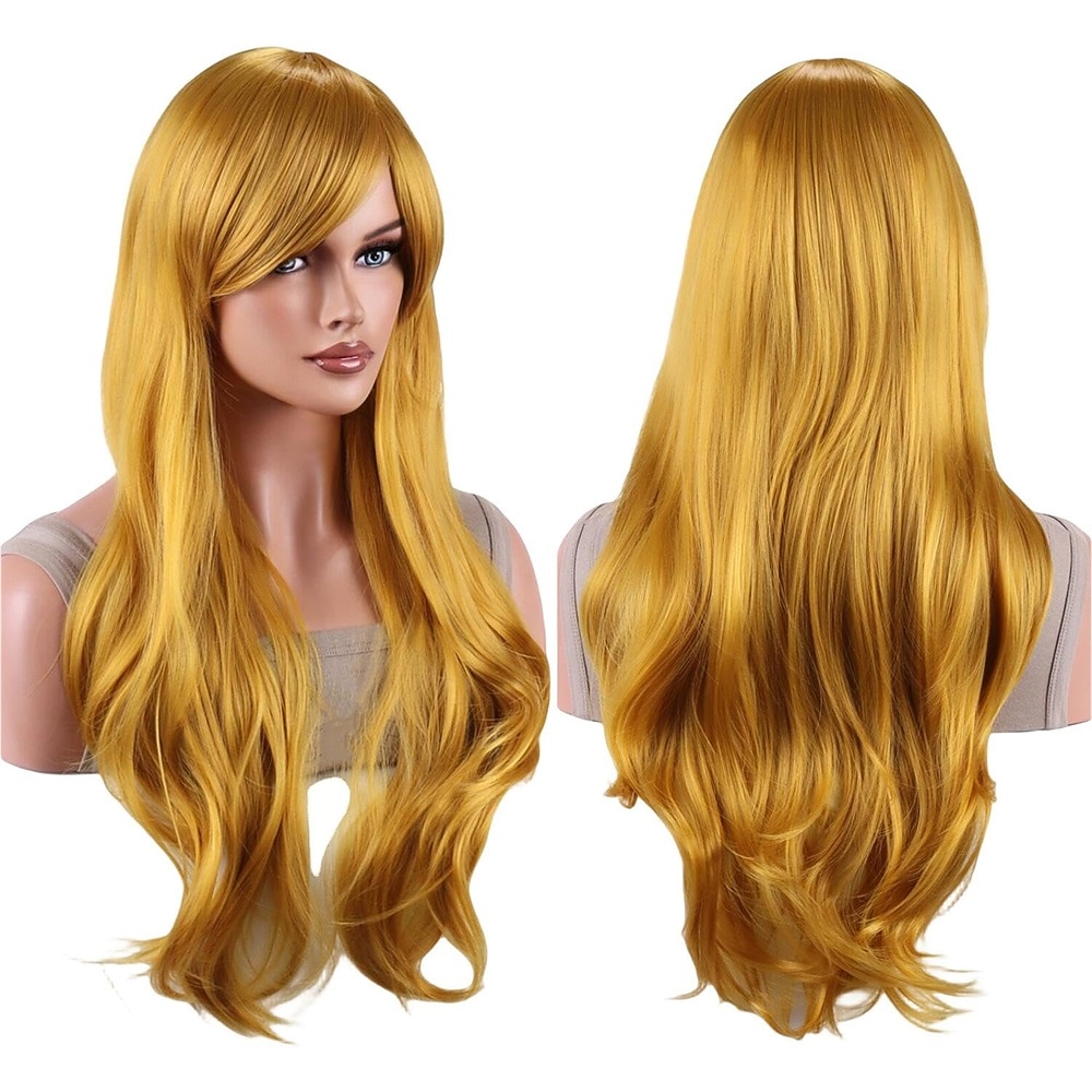 Parrucche da 28 Pollici 70cm Lunghe Ricce e Ondulate Parrucca Cosplay Resistenti al Calore con Cappello da Parrucca Parrucche di Halloween del 2025 a $20.99 –P13