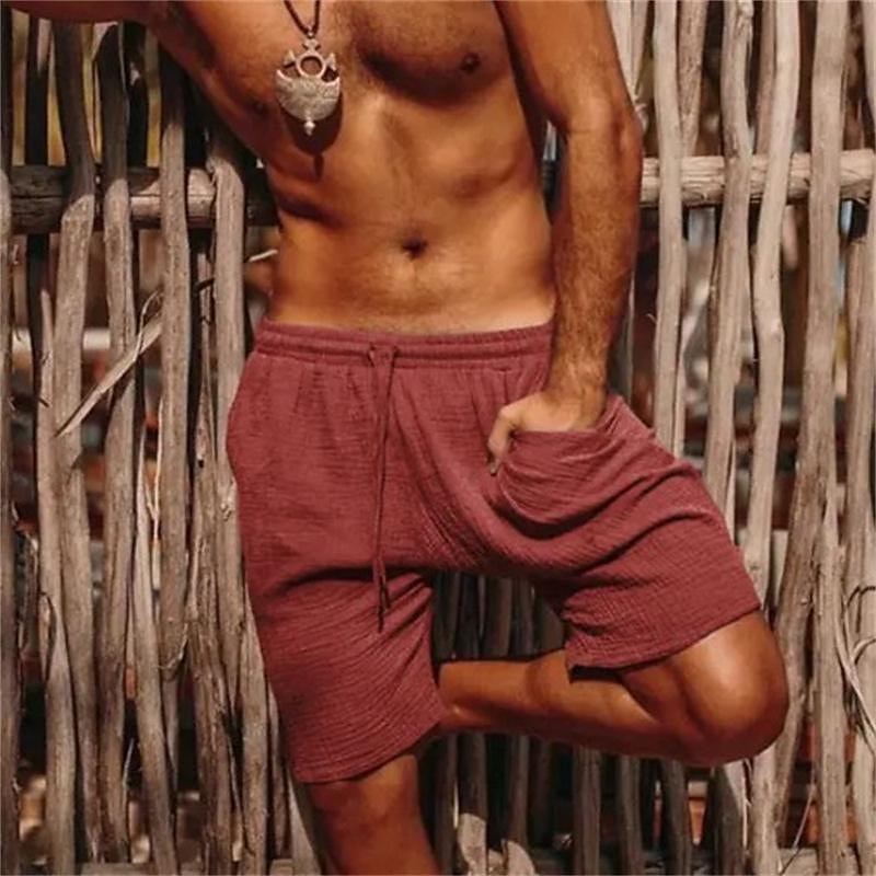 Homens Calção Shorts de linho Shorts de verão Shorts de praia Shorts de malha Com Cordão Cintura elástica Perna reta Tecido Conforto Respirável Curto Casual Diário Feriado Misto de Algodão e Linho de 2025 por $17.99 –P3
