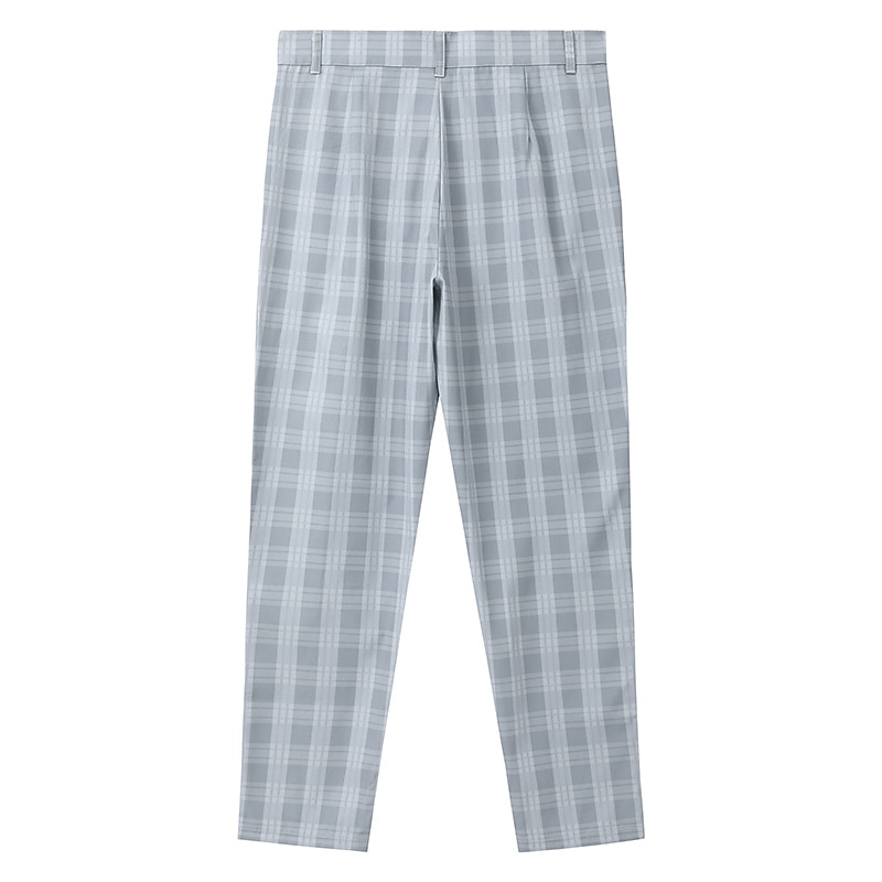 Men's Trousers Chinos Slacks Jogger Pants Plaid Dress Pants Checkered Lattice Soft Full Length Daily Weekend Office / Business Casual / Sporty Light Green Blue Inelastic 2025 - GBP £18 –P2