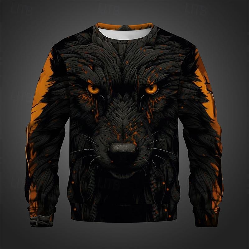 Pánské Zvíře Vlk Mikiny Mikina Svetr Dlouhý rukáv Mikina Tričkový 3D Subkultůra 3D tisk Dovolená Jdeme ven Streetwear 3D tisk Jaro & podzim 2025 - $29.99 –P10
