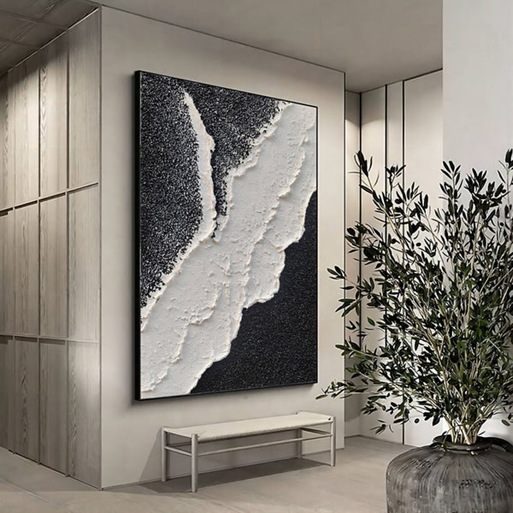 dipinto a mano dipinto con texture nera dipinto fatto a mano astratto in bianco e nero dipinto in bianco e nero arte della parete dipinto in bianco e nero con texture decorazioni per la casa pronto da del 2025 a $125.99 –P3