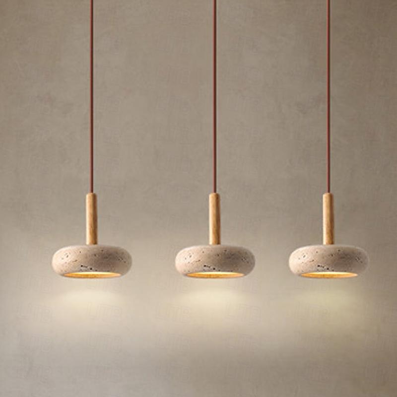 led taklampa 15 cm 1-ljus 3-ljus 3 ljus färg pendel lanterndesign taklampa trä geometrisk vintage vardagsrum sovrum matsal 110-240v 2025 - $135.99 –P7