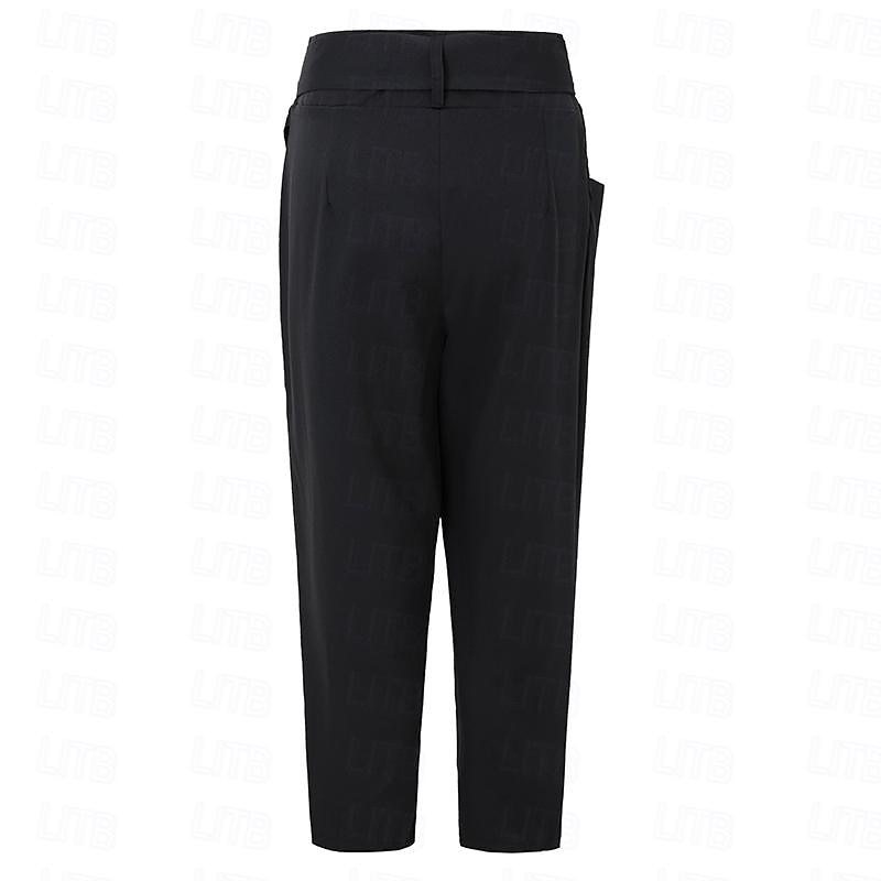 Women's Normal Dress Pants Streetwear Casual Lounge Ankle-Length Mid Waist Solid Colored Patchwork Comfort Breathable Inelastic Work Daily Black Navy Blue Gray Fall & Winter Slim 2025 - $18.99 –P2