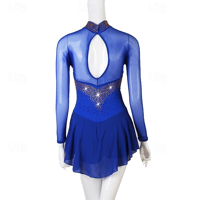 Dance Salsa Latin Dance Dress Rhinestone Women's Performance Training Long Sleeve High Spandex Tulle 2026 - $180.99 –P15