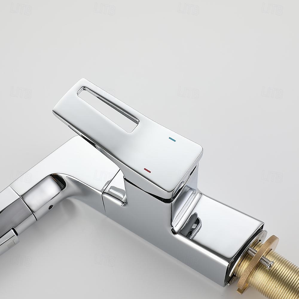 Bathroom Sink Faucet - Rotatable / Pull out / Classic Electroplated Centerset Single Handle One HoleBath Taps 2025 - $218.69 –P6