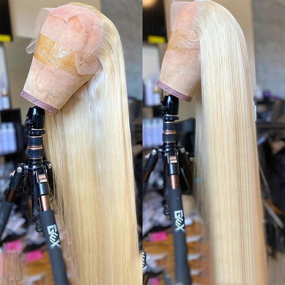 613 loira cabelo liso 13x4 perucas de renda frontal cabelo humano pré-arrancado com cabelo de bebê de 2025 por $191.99 –P5