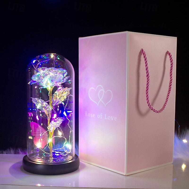 Fiore di rosa luminescente arcobaleno - Regalo romantico per donne ideale per la festa della mamma anniversari matrimoni e occasioni speciali del 2025 a $23.99 –P4