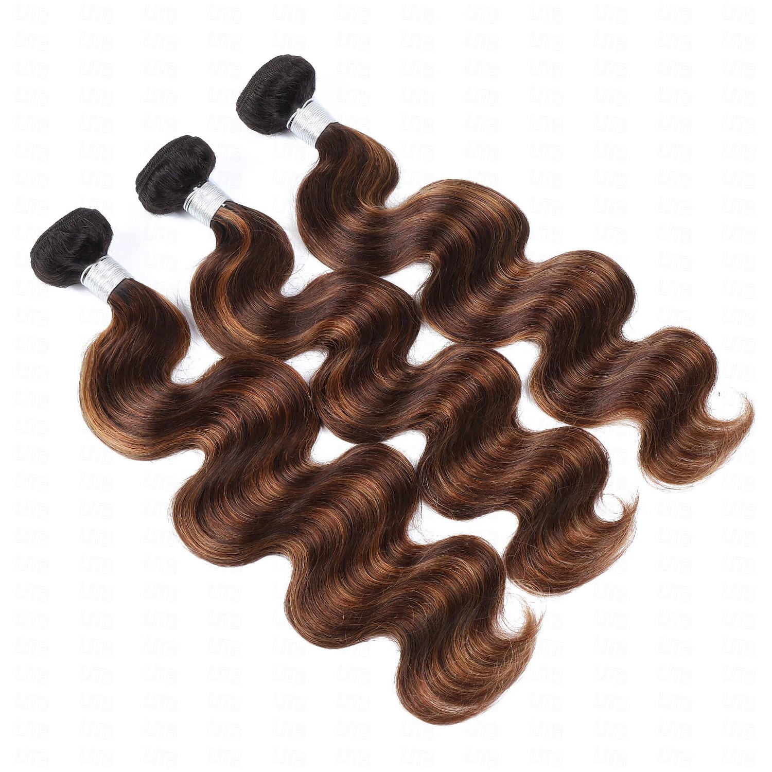 capelli brasiliani capelli umani colore capelli t1b-4/30# estensione capelli mossi 3 pacchi del 2025 a $165.99 –P2