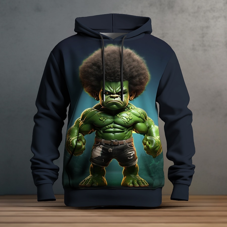 Hombre Graphic Caricatura Sudadera Sudaderas Sudadera Manga Larga Sudadera con capucha Con Capucha Moda Impresión 3D Vacaciones Deporte Festivos Negro Azul Marino Estampado Bolsillo delantero 2025 - $31.99 –P6