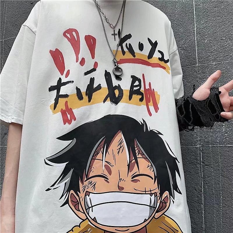 One Piece Monkey D. Luffy T-skjorte Tegneserie Manga Animé Graphic Til Par Herre Dame Voksne Karneval Maskerade Varmstempling Fritid / hverdag 2025 - $13.99 –P3