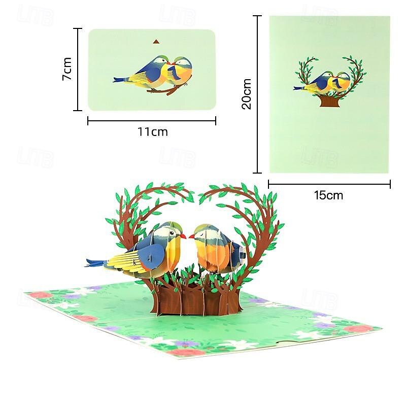 3D vyskakovací přání ke dni svatého Valentýna, design stromu s třešňovým květem, papírové vyřezávané přání ke Dni matek, požehnání a děkovné zprávy 2025 - $7.99 –P15
