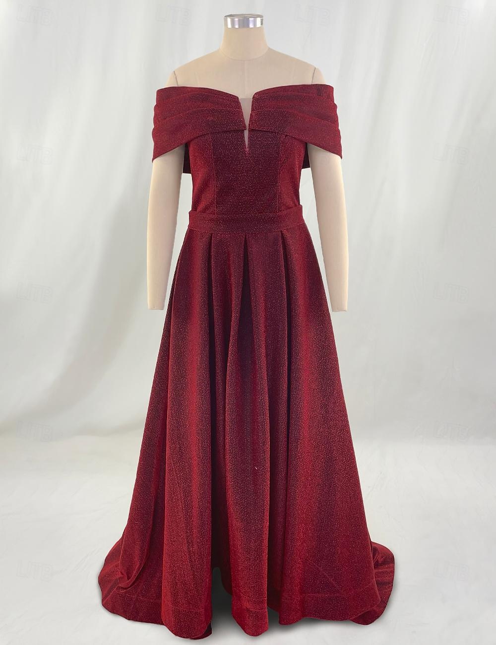 A-Linie Abendkleid Funkeln  Glanz Kleid Formelles Herbst Gerichtstraining Ärmellos Schulterfrei Pailletten mit Pailletten Schlitz Maskeradenkleid 2025 2025 - $179.99 –P6