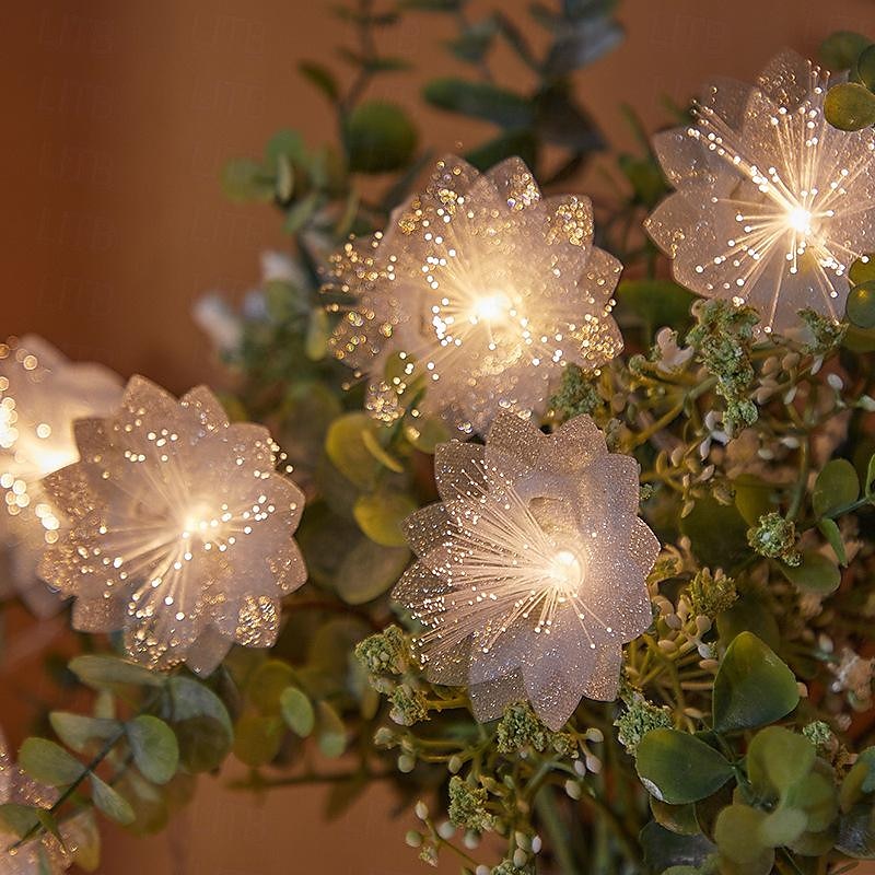 luci della stringa di fata di fiori in fibra ottica 1,5 m 10 led 3 m 20 led ghirlande per la cerimonia nuziale festa di compleanno di san valentino decorazione della festa a tema della casa di natale del 2025 a $15.99 –P1