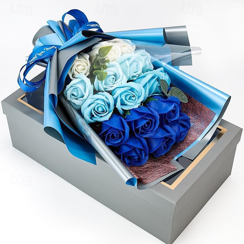 cadouri de ziua femeii 18 trandafiri buchet de sapun cutie cadou qixi cadou de ziua indragostitilor flori false ziua femeii cadouri de ziua mamei pentru fete cadouri de ziua mamei pentru mama 2025 - $48.99 –P6