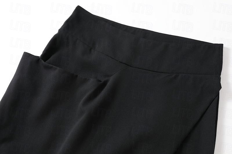 Women's Normal Dress Pants Streetwear Casual Lounge Ankle-Length Mid Waist Solid Colored Patchwork Comfort Breathable Inelastic Work Daily Black Navy Blue Gray Fall & Winter Slim 2025 - $18.99 –P3