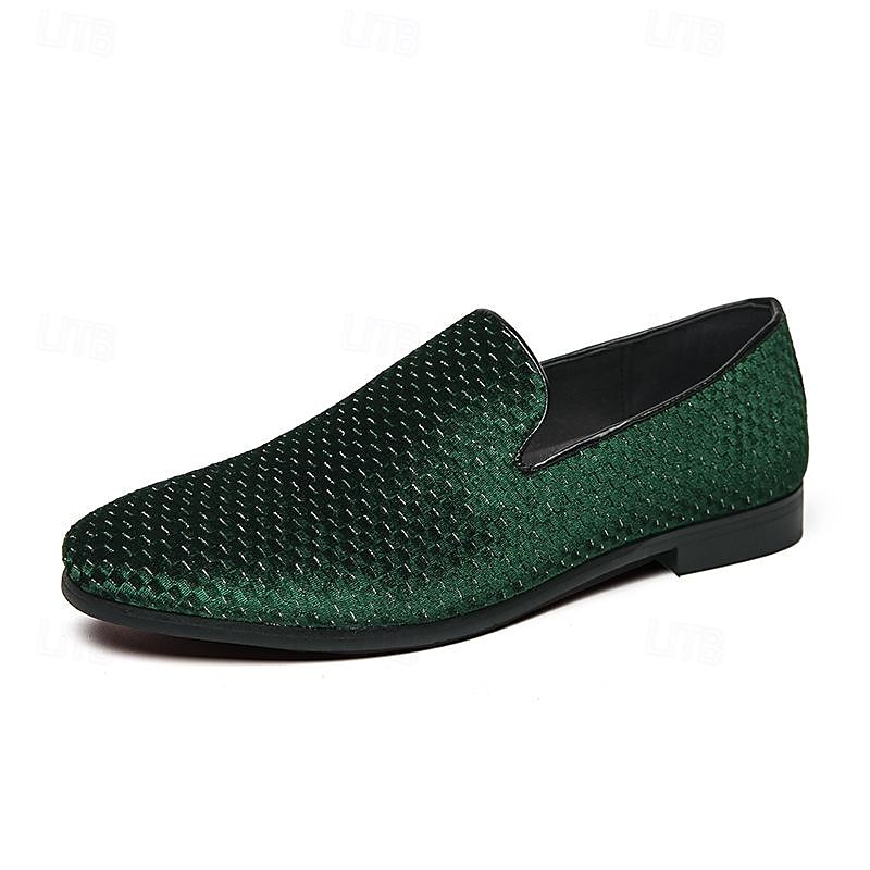Herren Loafer & Slip On Übergrössen Loafer fahren Wanderschuhe Geschäftlich Britisch Hochzeit Party & Abend St. Patricks Day Stoff Schwarz Weiß Blau Frühling Herbst 2025 - $59.99 –P5