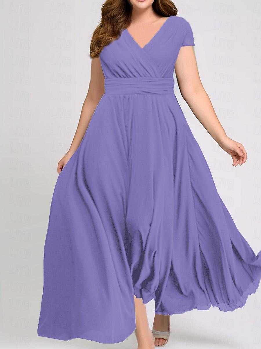robe longue Femme Grande Taille Robe de bal Manche Courte Eté Printemps Automne - Mode Soirée Moderne Ruché Couleur monochrome Col V Vacances 2023 Noir Blanche Jaune Vert Claire Vin Rouge Bleu Vert de 2025 ? $31.99 –P10
