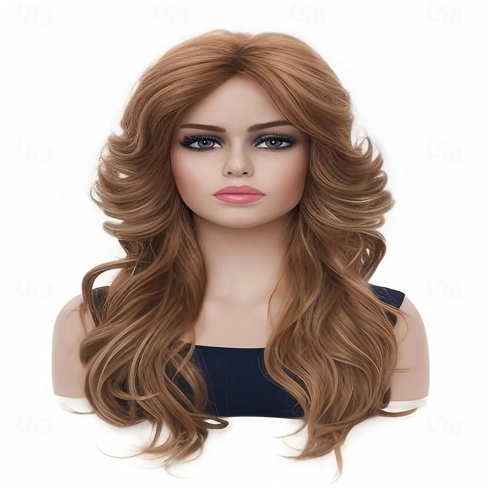 Parrucche vintage Rugelyss parrucca mista marrone per donne parrucche sintetiche a strati complete per cosplay costume parrucche disco degli anni '60 '70 '80 di Halloween del 2025 a $20.99 –P9