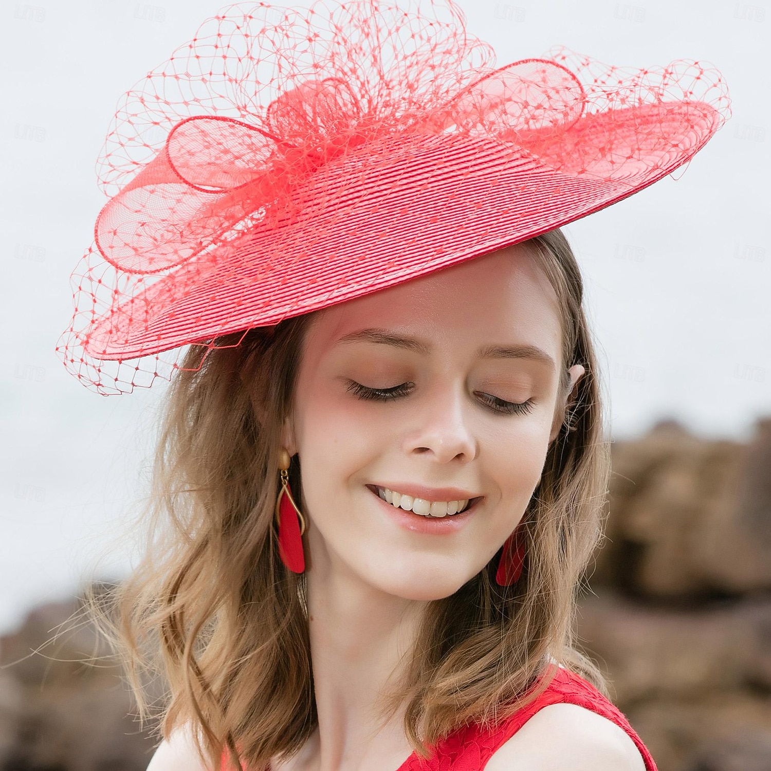 sombreros de tul sinamay platillo sombrero de copa sombrero de velo boda fiesta de té elegante retro con tul velo de cara tocado sombreros 2026 - $45.99 –P5