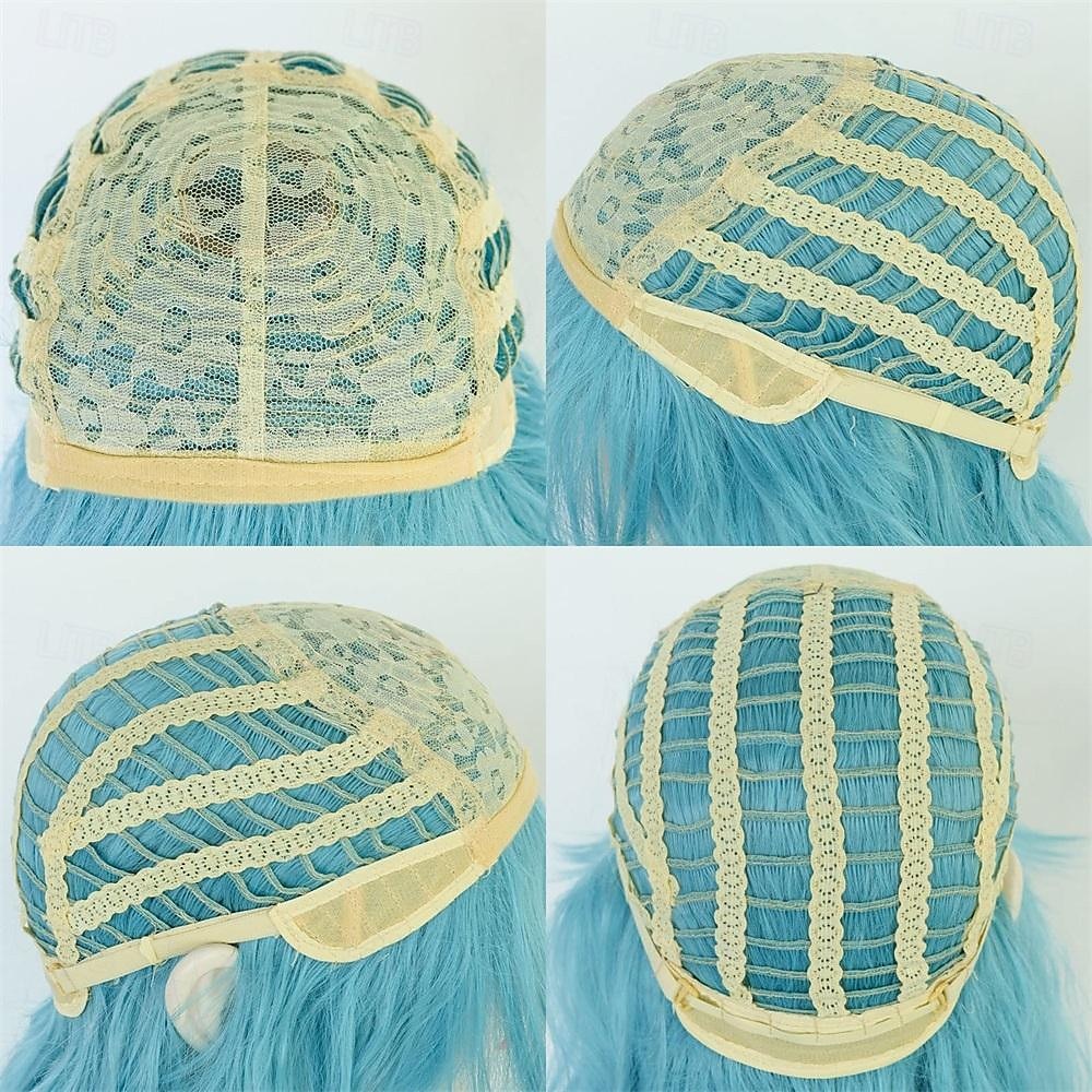 Peruca Longa Cacheada Azul com Rabo de Cavalo Peruca Azul Claro com 2 Rabos de Cavalo Peruca Lolita Azul com Franja para Mulheres Peruca Anime Peluca Azul para Fantasia Carnaval Halloween de 2025 por $35.99 –P4