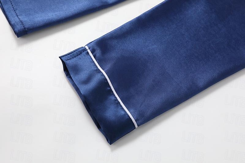 Women's Gift Pajamas Sets Home Party Daily Basic Pure Color Satin Simple Casual Soft Shirt Pant Fall Spring Summer Shirt Collar Long Sleeve Long Pant Buckle Pocket Home Outfits 2025 - $5.99 –P10