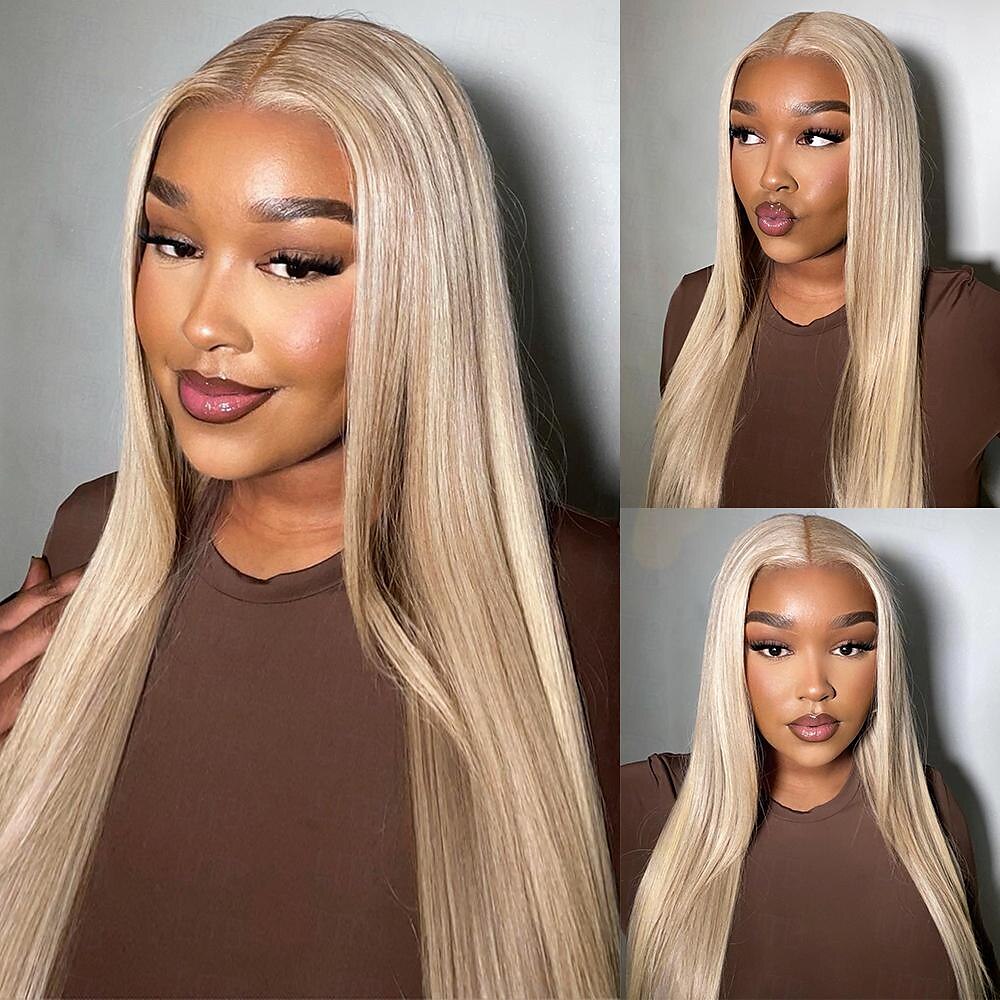 p10/613 highlight pruik menselijk haar steil 13x4 kant voor pruik honingblonde pruik gekleurde menselijk haar pruiken 2025 - $248.49 –P1