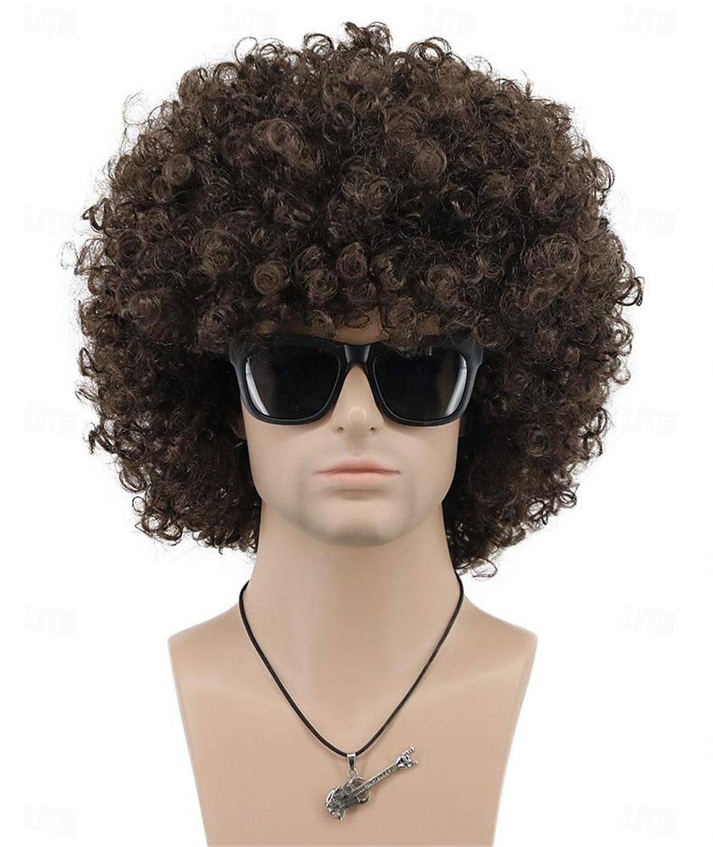 Dorosła Uniseks 60s 70s 80s Krótkie Złote Kręcone Afro Syntetyczna Disco Rocker Hipisi Włosy Kalifornijski Karnawał Cosplay Anime Kostium Peruki Halloween 2025 - $13.49 –P1