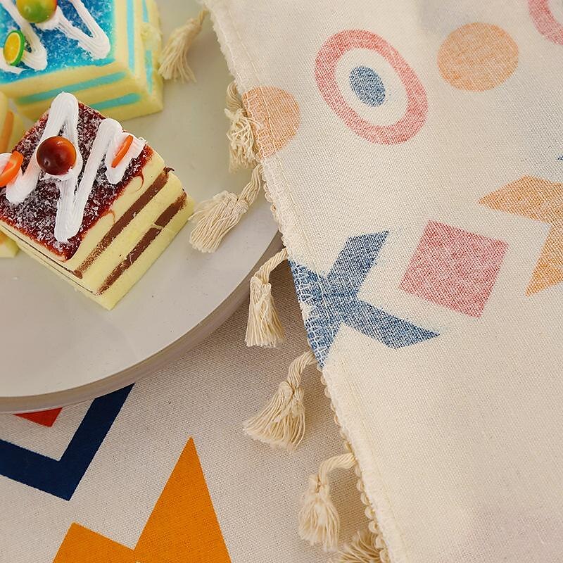 Bohemian geometric pattern tablecloth cotton and linen waterproof wash free tablecloth spring outing camping picnic mat cover cloth 2025 - $14.99 –P4