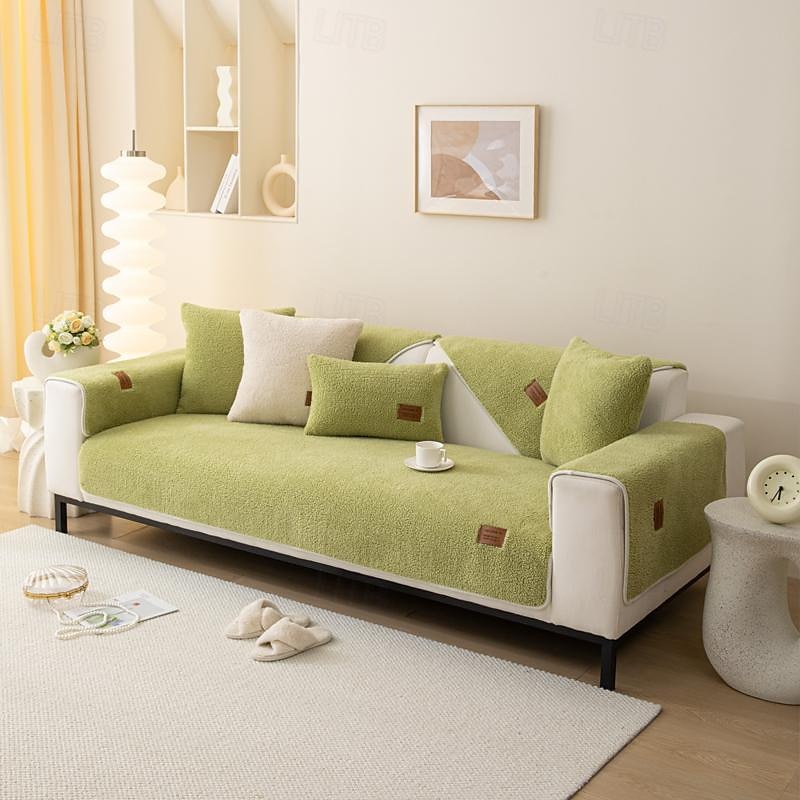 Fodera per divano in peluche shaggy copridivano copridivano componibile jacquard floreale, protezione per mobili copridivano antiscivolo per cani gatti bambini (venduto al pezzo/non tutto il set) del 2025 a $18.49 –P8
