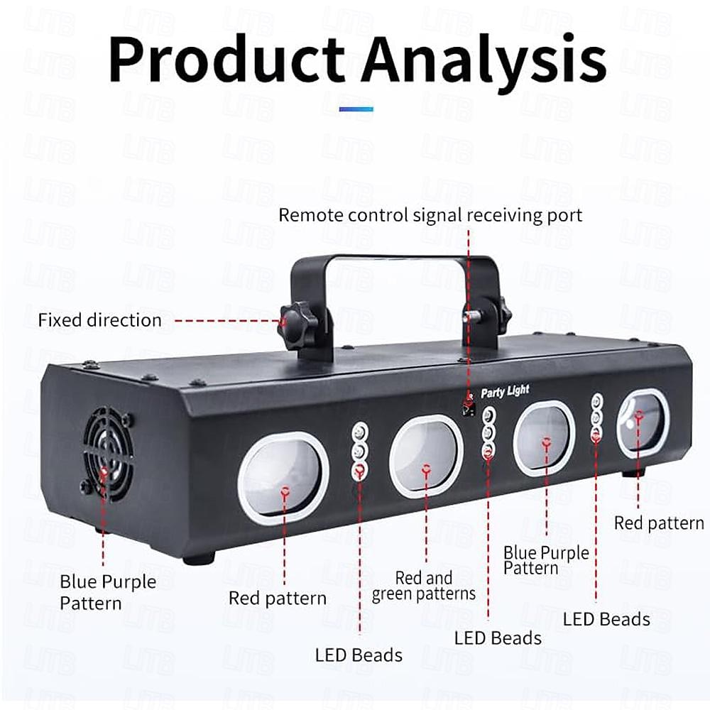Party Lights Indoor DJ Disco Lights 3D Effect Sound Sensing Laser Lights Flash Stage Lights Projector Home Show Christmas Halloween Party Birthday Decorations Club KTV Bar Karaoke 2025 - $168.99 –P4