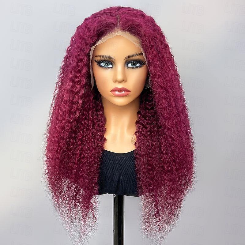 Burgundy Curly Wigs 99J Lace Frontal Wig 13x4 Curly Frontal Wig 12-30 Inch 2025 - $206.99 –P3