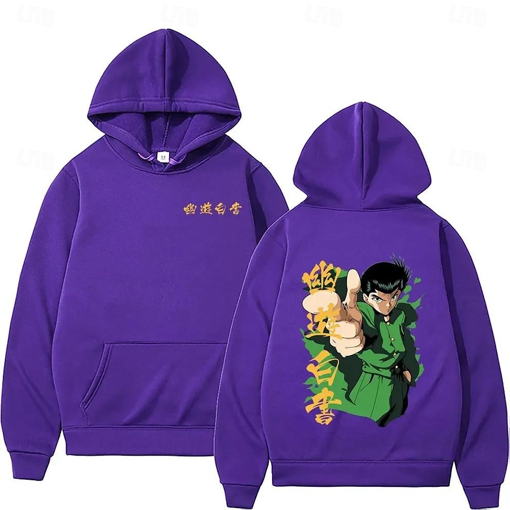 Yu Yu Hakusho Yusuke Urameshi Kurama Kapuce Animák Manga Anime Přední kapsa Grafika Pro Pro páry Pánské Dámské Dospělé Karneval Plesová maškaráda Horká ražba Běžné / Denní 2025 - $27.99 –P11