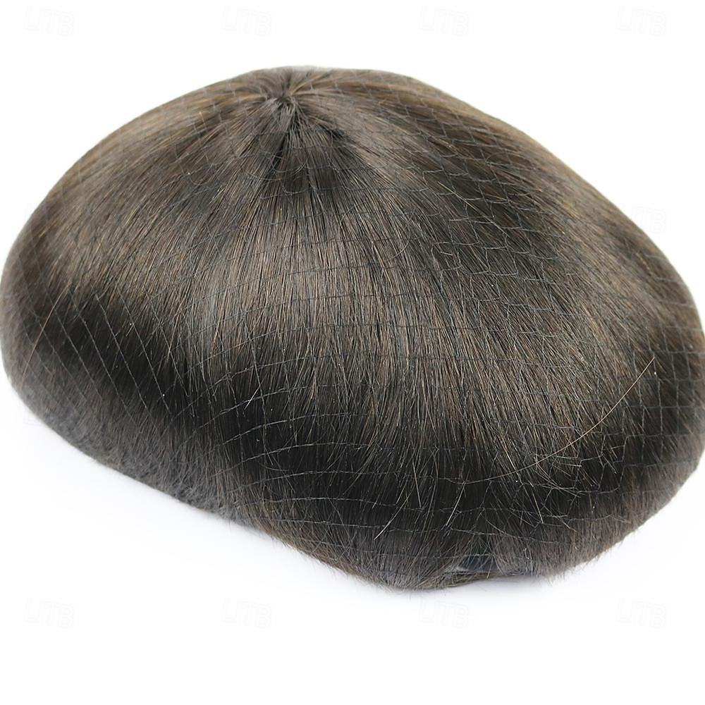 pezzi di capelli e parrucche capelli umani uomini parrucchino mono pizzo con npu intorno sistemi di pizzo dimensioni 7x9 pollici 6''lunghezza 1b 6x8 7x9 8x10 del 2025 a $196.99 –P3