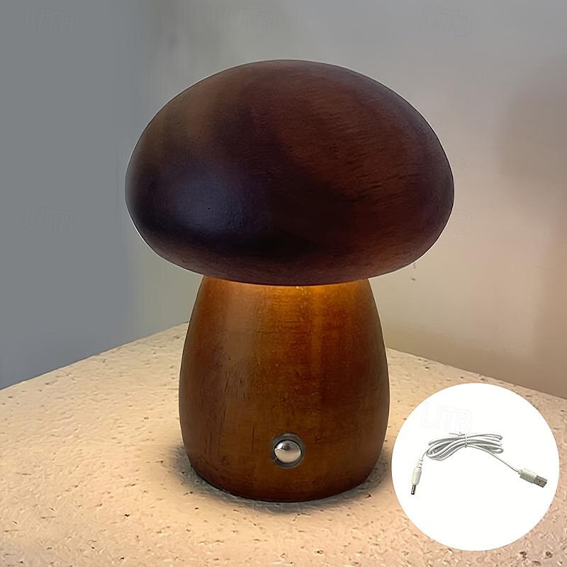 Lampe led champignon rechargeable, veilleuse de table créative, veilleuse de chevet, interrupteur tactile, lumière d'ambiance, cadeau de 2025 ? $21.99 –P5