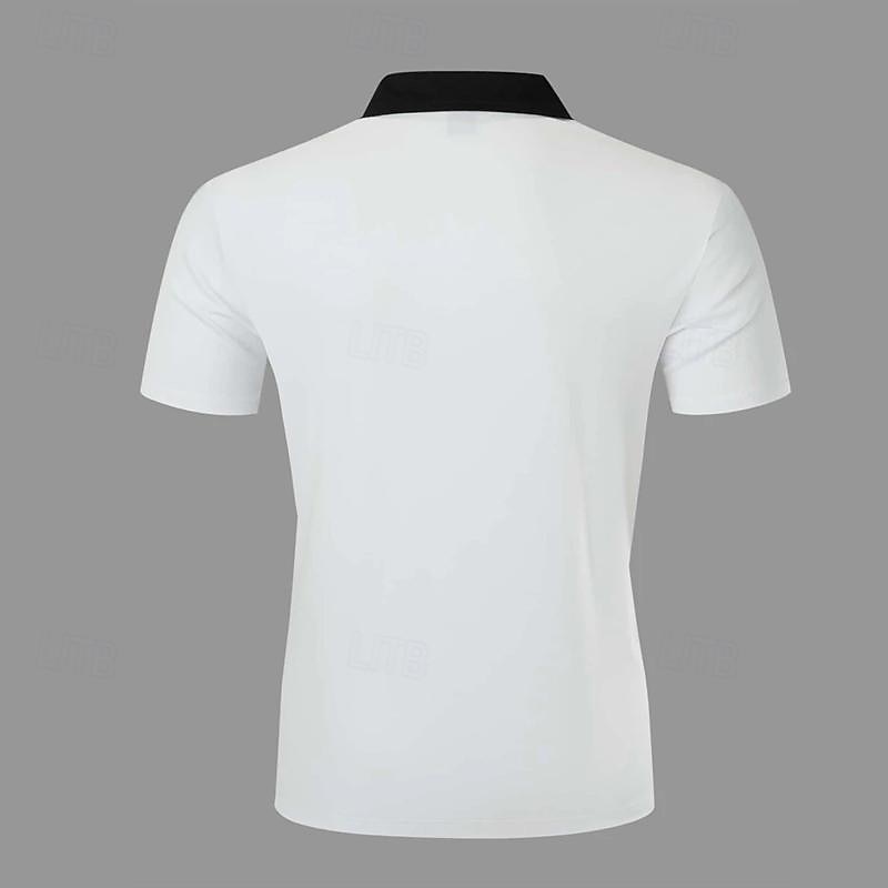 Herre POLO T-skjorte Golf skjorte Avslappet Ferie Klassisk Kortermet Mote Grunnleggende Fargeblokk Knapp Sommer Normal Rød Smaragd Grønn Mørkeblå Svart-Hvit POLO T-skjorte 2025 - $16.49 –P8