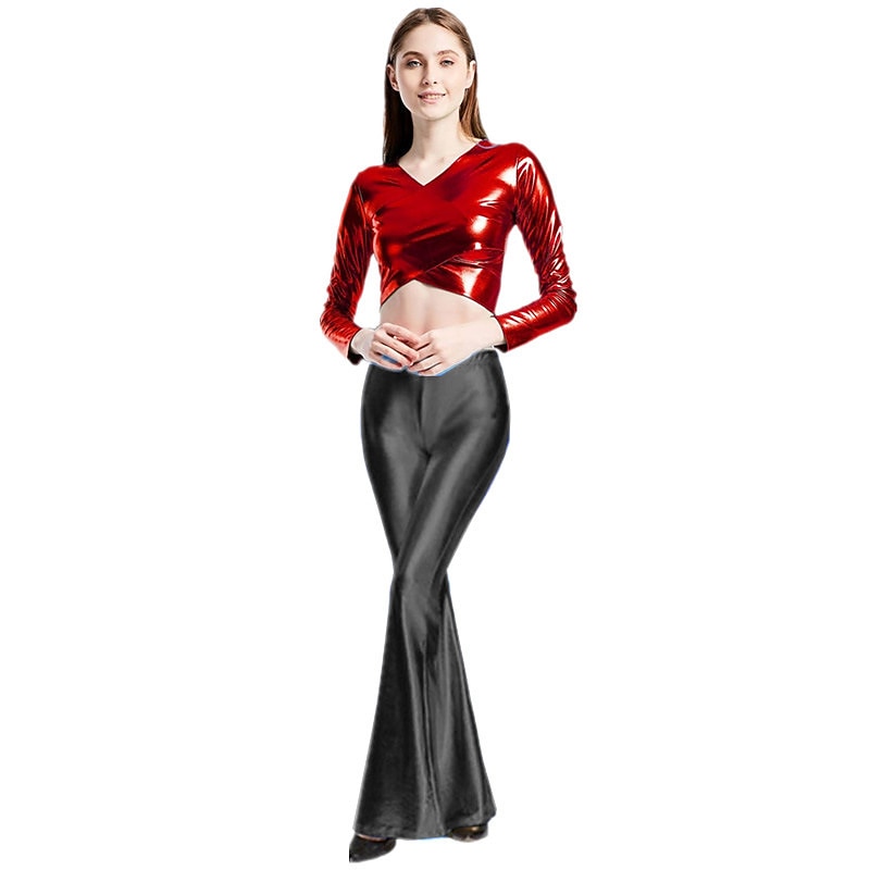 Anni '80 Hip Pop Pantaloni a zampa d'elefante Costume Abba Pantaloni a zampa Disco Tinta unica Costume Per donna Costume di Carnevale Carnevale Performance Club Parata dell'Orgoglio Adulti Pantaloni del 2026 a $26.99 –P5