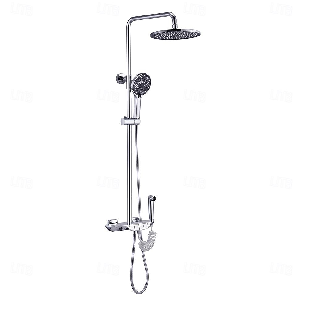 Sistema ducha / Válvula mezcladora termostática Conjunto - Alcachofa incluida Ducha de chorro múltiple Moderno Galvanizado Apertura Externa Válvula Cerámica Bath Shower Mixer Taps 2025 - $856.97 –P11