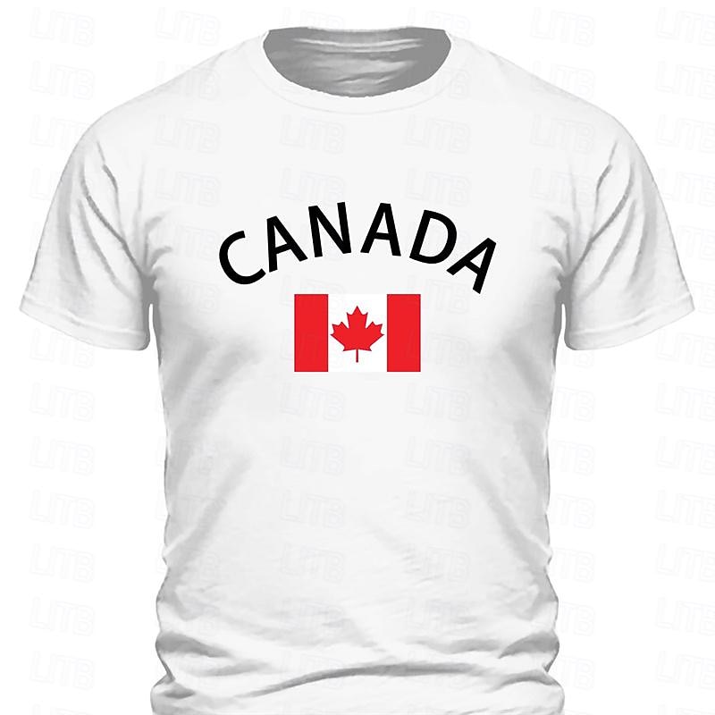 Herre Canada Flagg Korte Ermer Grafisk T-skjorte 2026 - $17.49 –P7