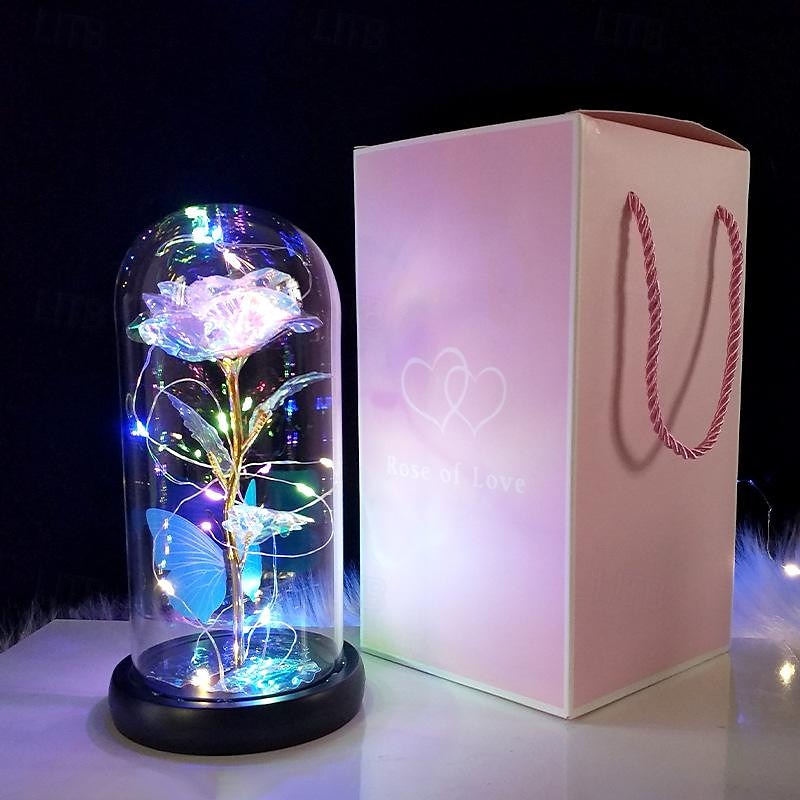 Fiore di rosa luminescente arcobaleno - Regalo romantico per donne ideale per la festa della mamma anniversari matrimoni e occasioni speciali del 2025 a $23.99 –P3