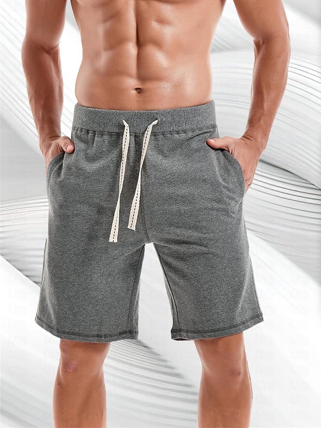 Men's Sweat Shorts Shorts Workout Shorts Casual Shorts Drawstring Pocket Elastic Waist Plain Comfort Breathable Knee Length Casual Daily Holiday Sports Fashion Blue Khaki Micro-elastic 2026 - $18.99 –P10