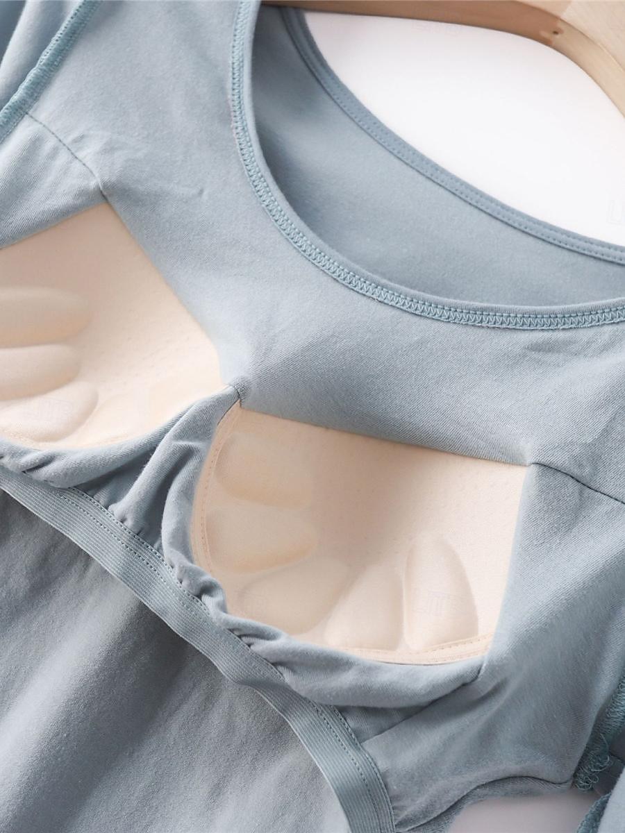 kvinnors pyjamasset brev mode komfort hem daglig säng bomull andas rund hals långärmad t-shirt t-shirt byxa bröstkuddar sommar vår hem outfits 2025 - $25.99 –P3