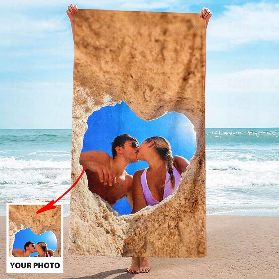 מגבות חוף מותאמות אישית עם תמונה מגבת רחצה מגבות חוף מותאמות אישית עם תמונה מתנה מותאמת אישית למשפחה או חברים 31"63" (הדפסה חד צדדית) 2025 - $25.99 –P7
