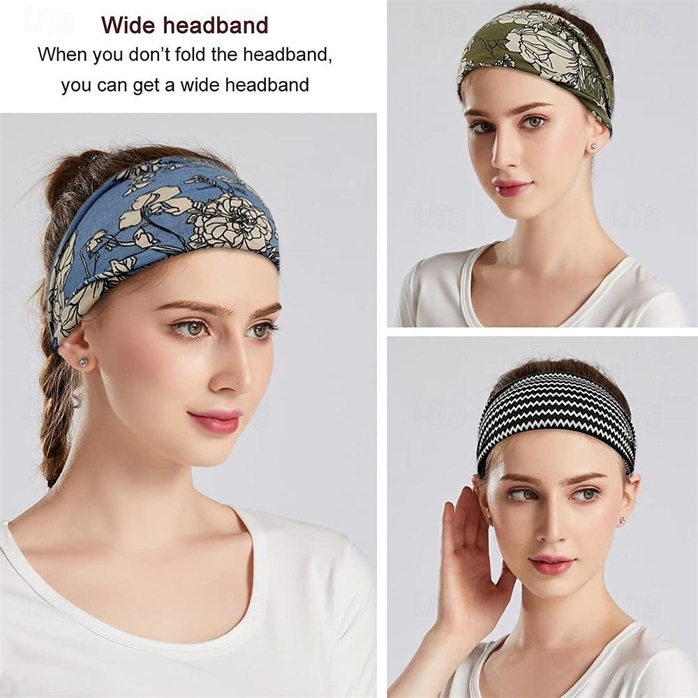 Boho Headbands For Women Fashion Wide Headband Yoga Workout Head Bands Hair Accessories Band 2025 - $4.99 –P5