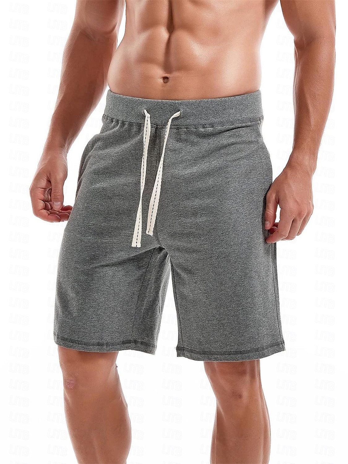 Men's Sweat Shorts Shorts Workout Shorts Casual Shorts Drawstring Pocket Elastic Waist Plain Comfort Breathable Knee Length Casual Daily Holiday Sports Fashion Blue Khaki Micro-elastic 2026 - $18.99 –P9