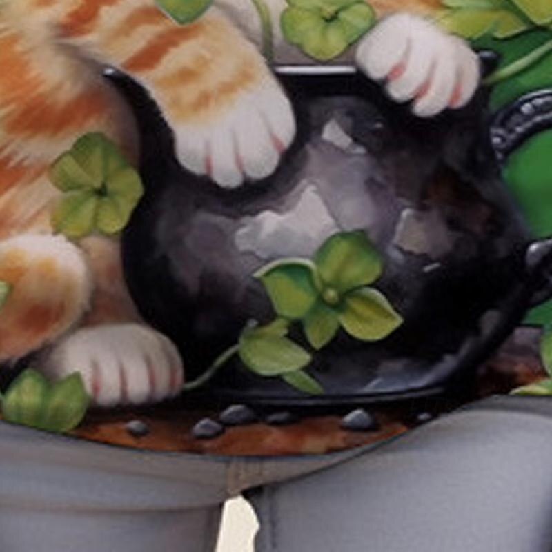 St. Patrick Girls' 3D Cat Four Leaf Clover Tee Shirt Short Sleeve 3D Print Summer Active Fashion Cute Polyester Kids 3-12 Years Crew Neck Outdoor Casual Daily Regular Fit 2025 - $11.99 –P6