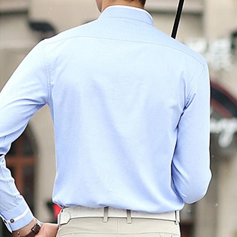 Per uomo Camicia Camicia con colletto cinese Camicia con colletto alla coreana Camicia elegante Camicia con Bottoni Semplice Matrimonio Feste Rosa Blu Azzurro cielo Grigio scuro Manica Lunga Colletto del 2025 a $30.99 –P6
