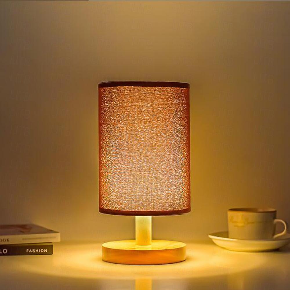 stolní lampa noční noční stolek lampa jednoduchá stolní lampa látková dřevěná stolní lampa do ložnice obývací pokoj pracovna 2025 - $19.99 –P11