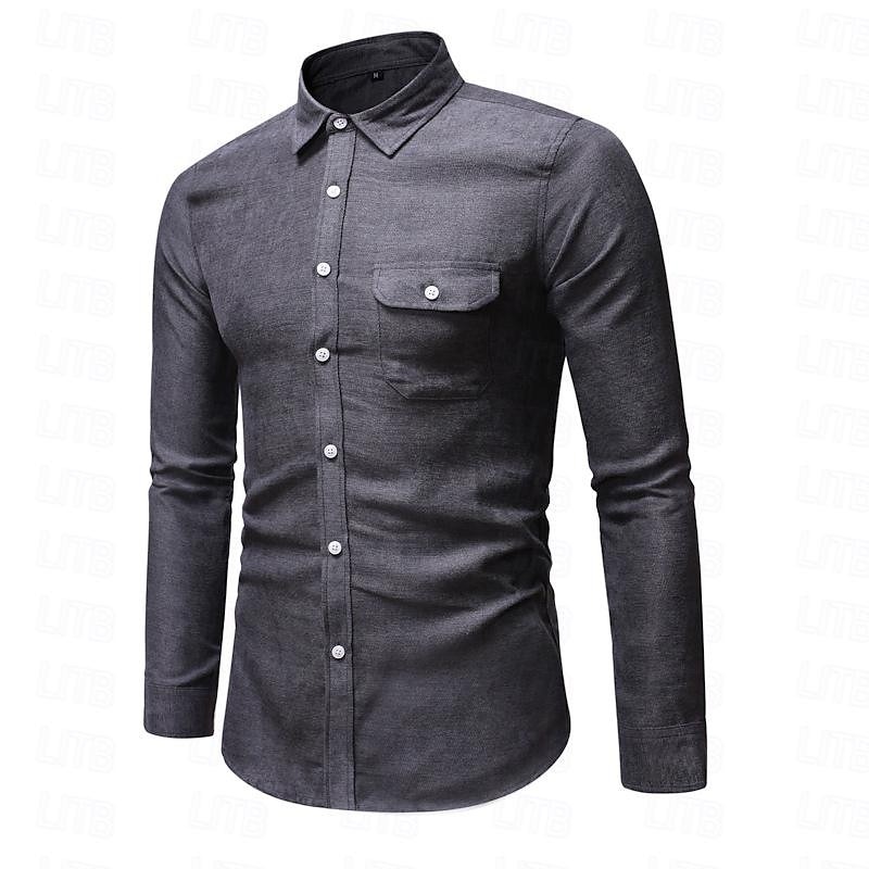 Per uomo Camicia Camicie Camicia con bottoni Liscio Matrimonio Giornaliero Nero Bianco Giallo Vino Manica lunga Collo ripiegabile Primavera & Autunno Abbigliamento Tasche del 2025 a $32.99 –P5