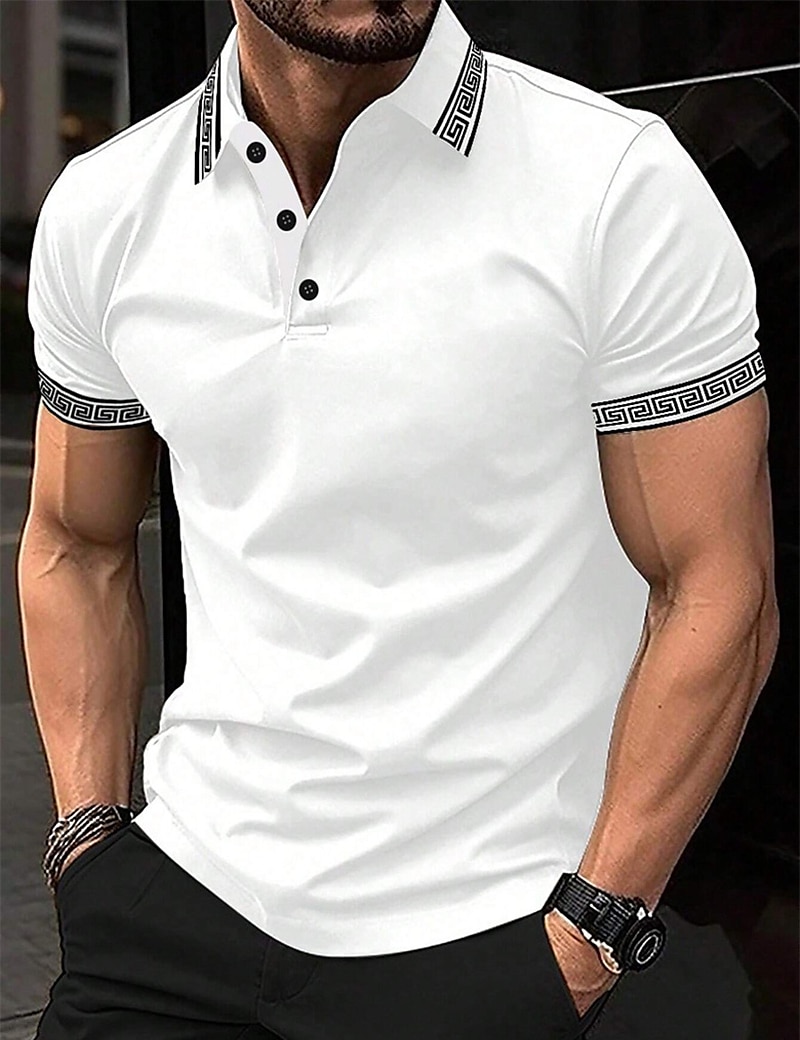 Herren Poloshirt Polos mit Knöpfen Casual Sport Kargen Kurzarm Modisch Basic Farbblock Patchwork Sommer Regular Fit Schwarz Armeegrün Burgunderrot Marinenblau Beige Poloshirt 2025 - $17.99 –P7