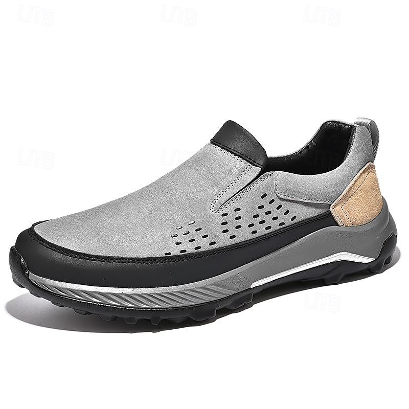 Men's Loafers & Slip-Ons Slip-on Sneakers Running Walking Vintage Classic Casual Outdoor Daily PU Slip-on Black Gray Summer Spring Fall 2024 - HK $394 –P2